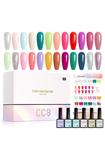 Canni UV Led Kalıcı Oje Seti Hema Free 24 Renk + 6 Katman + Lüks Katolog CC8