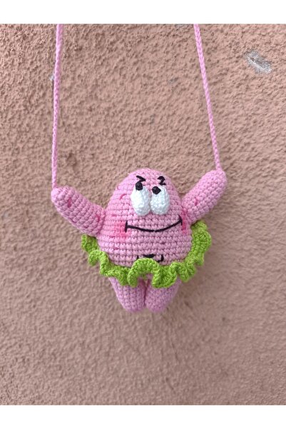 dodogurumi Örgü Amigurumi Patrick araba ayna süsü