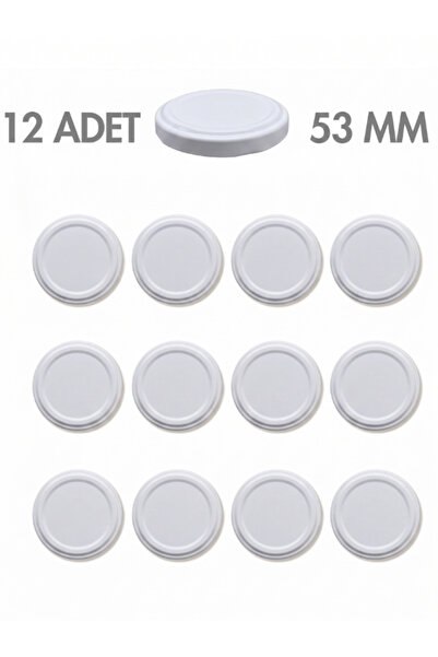 Milea 12 Adet Beyaz Kavanoz Kapağı – 53mm (190cc-210cc kavanoza uyumlu)