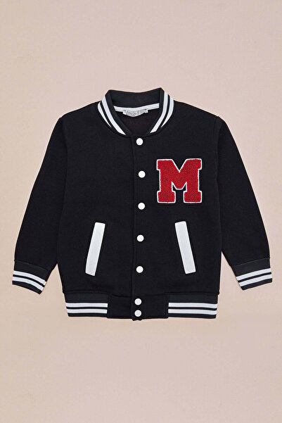 Fulla Moda Embroidered Stand Collar College Unisex Kids Jacket