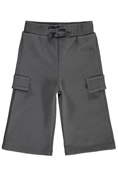 Civil Baby Floral Embroidered Basic Cargo Sweatpants for 6-18 Months - Gray