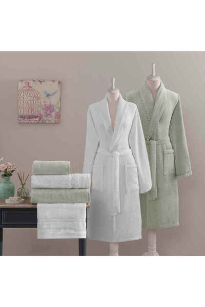 Taç Greta Bamboo 6-Piece Family Set White-Sage