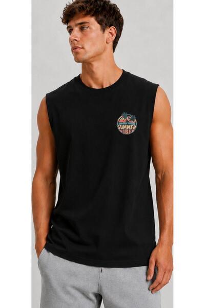 ALCİNOUS Printed Men's Cotton Crew Neck Training Athlete Tank Top Sleeveless ...