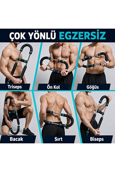 Coverzone Ayarlanabilir Kol ve Göğüs Egzersiz Aleti, U Şekilli Kol Gücü Antrenörü, Üst Vücut Kas Geliştirme Fitness Spor Ekipmanı, Evde Antrenman Aleti, LBCE100