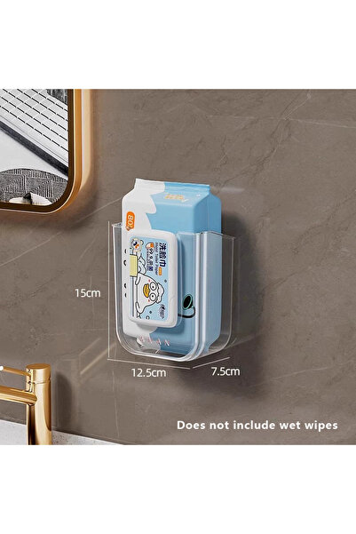 Choice Clear Wall Mounted Dual Compartment Transparent Wipes Case Self Adhesi...