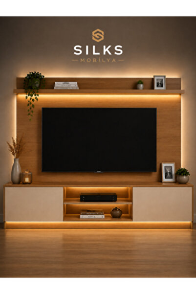 silks mobilya ledli tv ünitesi (55'' tv için)
