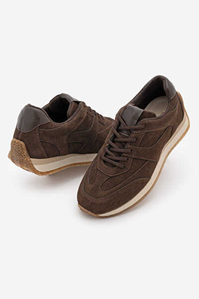 Marjin Women's Suede Lace-Up Retro Casual Sneaker Sports Shoes Foryeta Brown ...