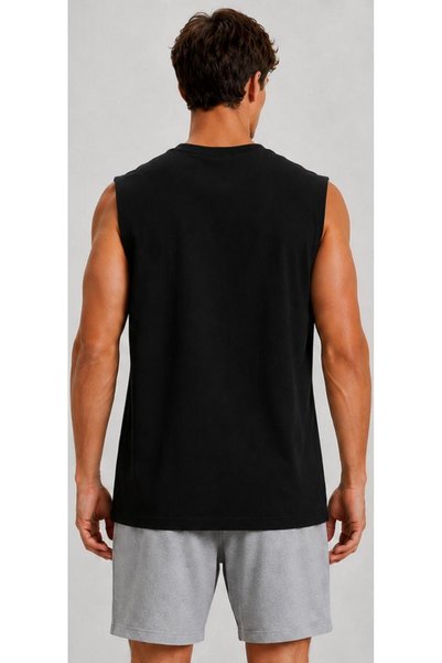 ALCİNOUS Printed Men's Cotton Crew Neck Training Athlete Tank Top Sleeveless T-Shirt