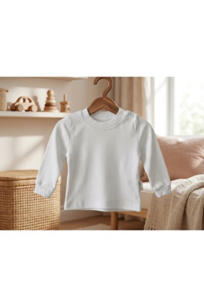 Nayinom %100 Pamuk Basic Bebek Üst Body - Düz Kollu Omuzdan Çıtçıtlı