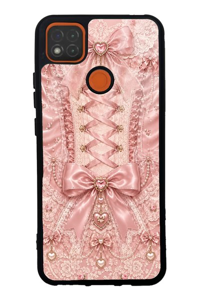 S Mode Xiaomi Redmi 9C Pink Corset Coquette Design Glossy Phone Case