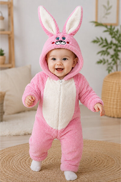Beniizle Child welsoft rabbit ear winter jumpsuit