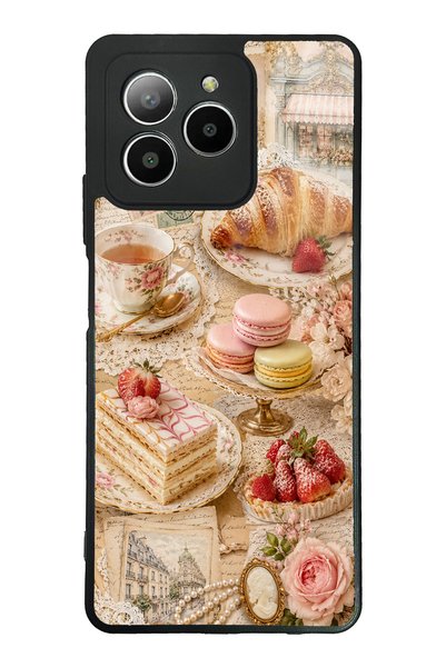 S Mode حافظة هاتف أوميكس X7 بتصميم شاي وحلويات باريس اللامعة