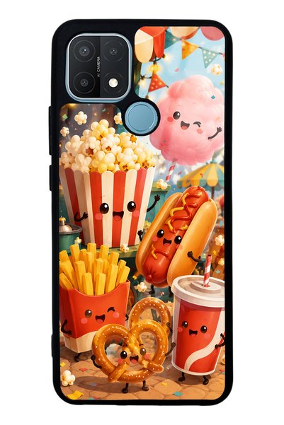 S Mode Oppo A15S Fun Food Party Design Glossy Phone Case