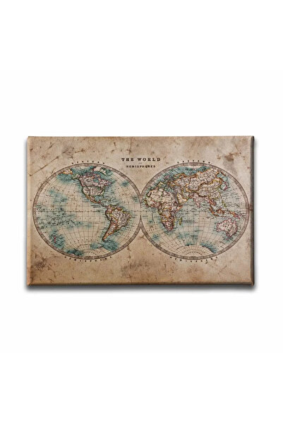enmalife World Map Decorative Canvas Wall Painting