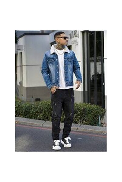 OEM Jachetă din denim bărbătească, cu mânecă lungă, în stil retro american