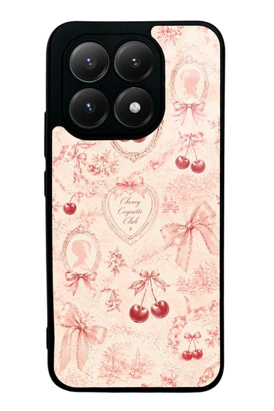 S Mode Xiaomi Mi 15t Glossy Phone Case with Cherry Coquette Toile Design