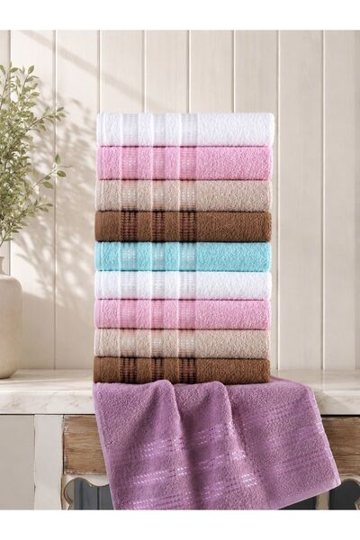BİNNUR HOME Alia Soft 50x90 Cm 10'lu El Ve Yüz Havlu Set