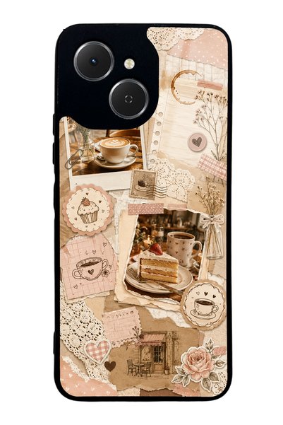 S Mode غطاء هاتف لامع بتصميم Café Love Letters لهاتف Tecno Spark 40C