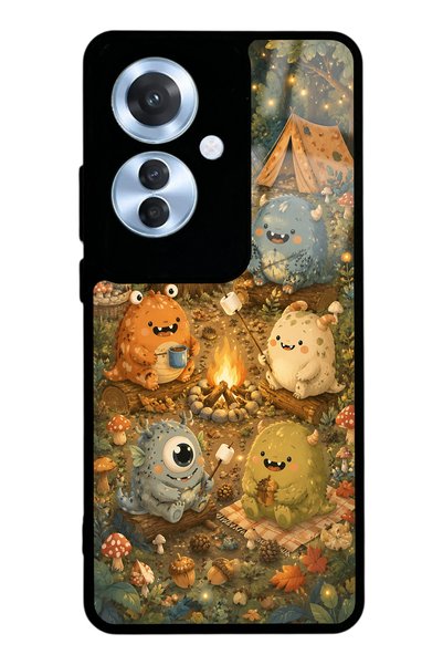 S Mode حافظة هاتف لامعة بتصميم Forest Friends Camp لهاتف Oppo Reno 11F