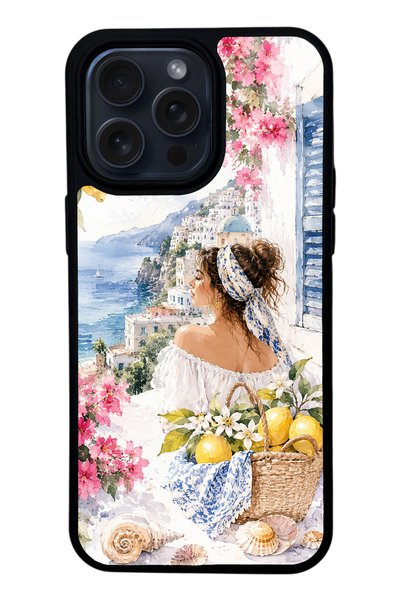 S Mode iPhone 14 Pro Max Positano Blue Design Glossy Phone Case
