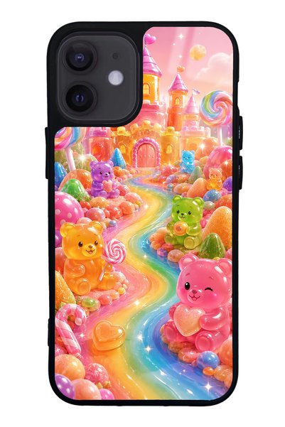 S Mode iPhone 12 Mini Jelly Bear Castle Design Glossy Phone Case