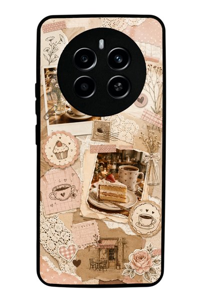 S Mode Realme 12 Pro Glossy Phone Case with Café Love Letters Design