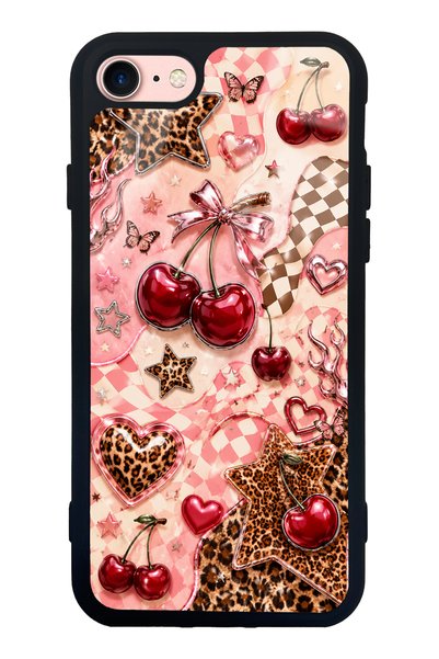 S Mode حافظة هاتف لامعة بتصميم Cherry Rebel Pop لهاتف iPhone 7