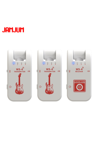 Choice WHITE JAMJUM 2 TX 1 RX 2.4G Guitar Wireless Transmission System, 2TX, ...