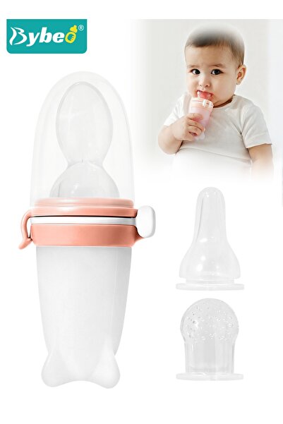 BYBEO 3-in-1 Baby Food Feeder With Feeding Spoon, Fruit Feeder Pacifier and M...