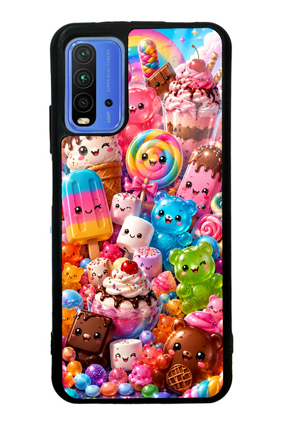 S Mode Xiaomi Redmi 9t Kawaii Candy Party Design Glossy Phone Case