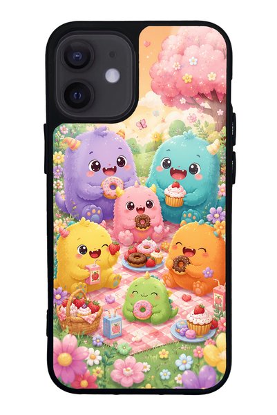 S Mode iPhone 12 Mini Monster Picnic Party Design Glossy Phone Case