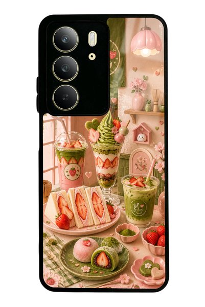 S Mode حافظة هاتف لامعة بتصميم Realme C75 Berry Matcha Corner