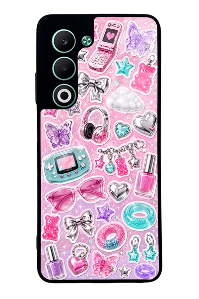 S Mode حافظة هاتف لامعة بتصميم Oppo A5 Y2K Sticker Dreams