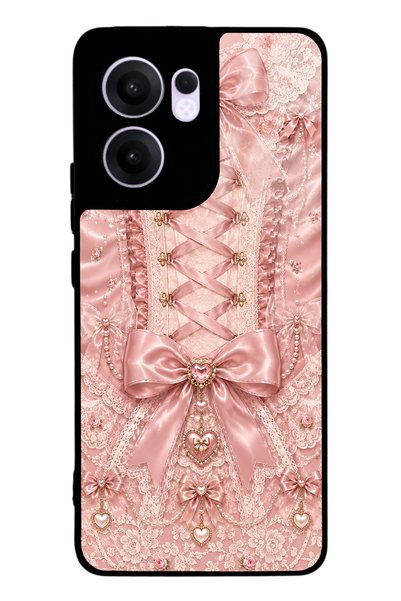 S Mode Oppo Reno 13F Pink Corset Coquette Design Glossy Phone Case