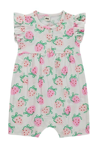 Civil Baby Çilek Empirme 6-18 Month Overalls - Ecru