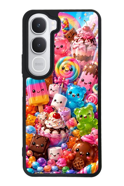 S Mode Vivo Y31 Glossy Phone Case with Kawaii Candy Party Design