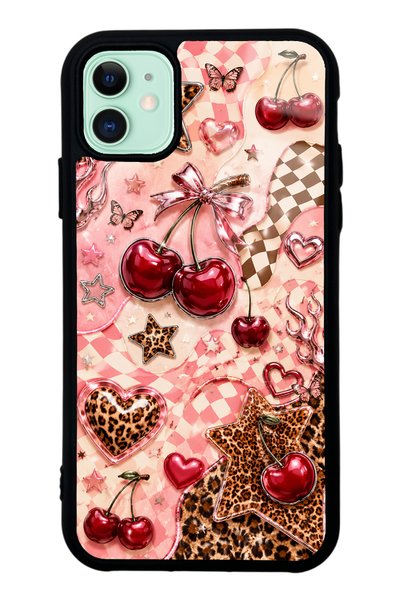 S Mode حافظة هاتف لامعة بتصميم Cherry Rebel Pop لهاتف iPhone 11