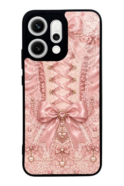 S Mode Oppo Reno 14 Pink Corset Coquette Design Glossy Phone Case