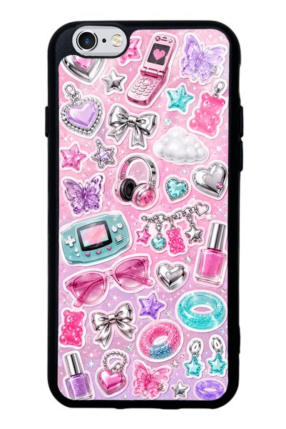 S Mode حافظة هاتف لامعة بتصميم Y2K Sticker Dreams لهاتف iPhone 6s
