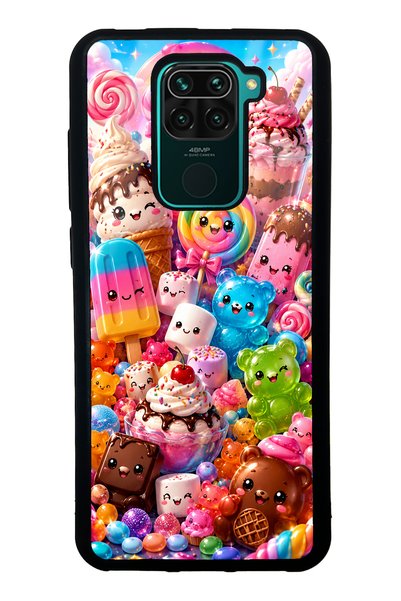 S Mode حافظة هاتف لامعة بتصميم حفلة الحلوى من Xiaomi Redmi Note 9 Kawaii