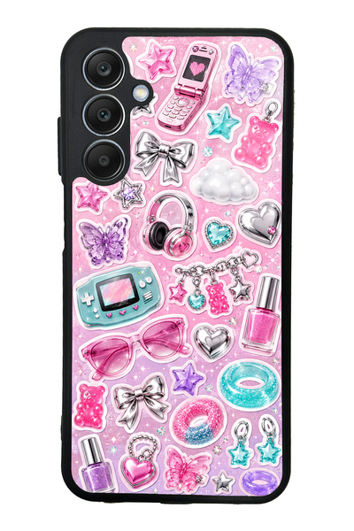 S Mode Samsung A25 Y2K Sticker Dreams Design Glossy Phone Case