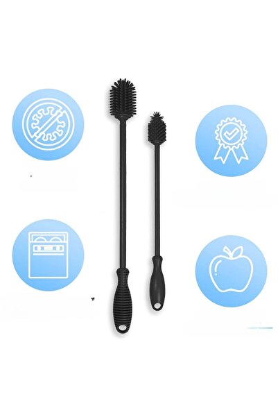JAWAonline Perii de spălat sticle din silicon, 38 cm, set de 2, flexibile, care nu zgârie, pentru sticle și vaze