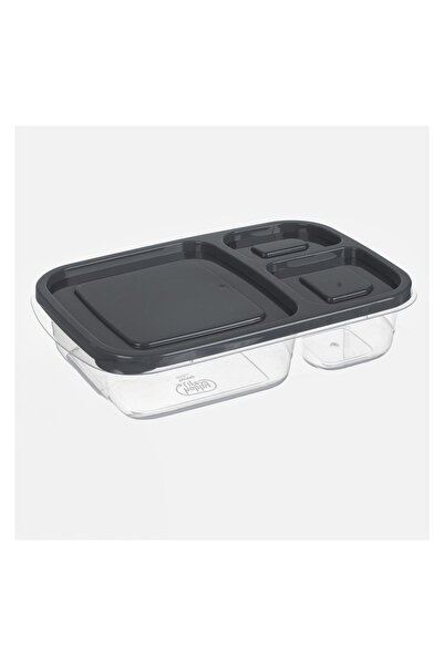 OEM Caserolă alimente copii pentru grădiniță, gri, model compartimente – prac...