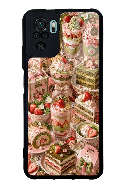 S Mode Xiaomi Redmi Note 10 Glossy Phone Case with Sweet Matcha Bakery Design