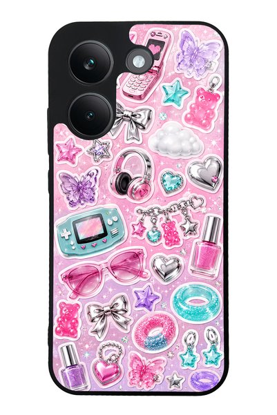 S Mode حافظة هاتف لامعة بتصميم Xiaomi Poco X8 Pro Y2K Sticker Dreams