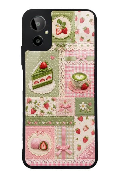S Mode حافظة هاتف لامعة بتصميم Gm 23 SE Matcha Berry Quilt