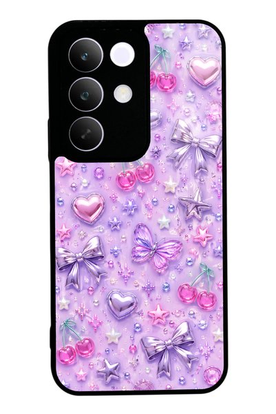 S Mode حافظة هاتف لامعة بتصميم Realme C85 Lilac Charm Pop