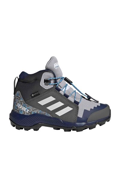 adidas Minecraft Terrex Mid Gore-Tex Çocuk Gri Yürüyüş Ayakkabısı (KK1755)