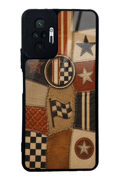 S Mode حافظة هاتف Xiaomi Redmi Note 10 Pro Racing Leather Club ذات تصميم لامع