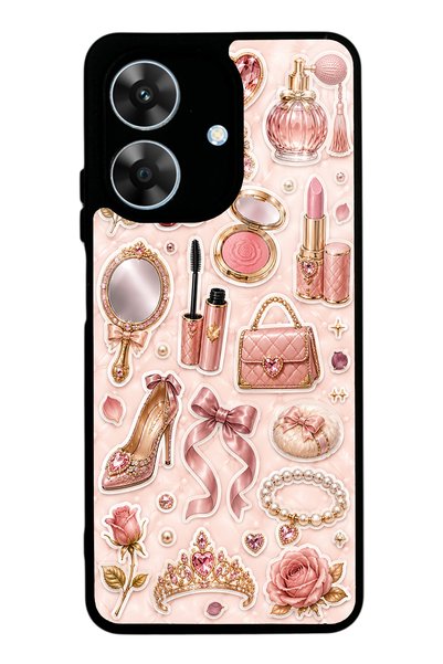 S Mode Realme Note 60 Rose Gold Glam Design Glossy Phone Case